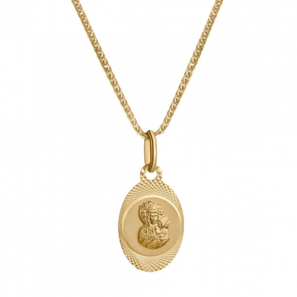 Złoty medalik z Matką Boską Częstochowską diamentowany pr. 585